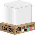 Metronic Bubble Mailers 8.5x12 500 Pack White Bubble Mailers Waterproof Thick Padded Envelopes Mailing Envelopes Bubble Padded for Packaging, Makeup, Gift, Mailing, Shipping, Small Items Supplies