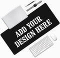 OHORTEB Custom Mouse Pad with Photo, Personalized Image Text Laptop Desk Mat, Customized Non-Slip Waterproof Desk Writing Pad for Office Home (Custom, 16in x 35.5in)