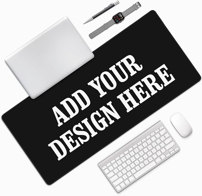OHORTEB Custom Mouse Pad with Photo, Personalized Image Text Laptop Desk Mat, Customized Non-Slip Waterproof Desk Writing Pad for Office Home (Custom, 16in x 35.5in)