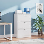SUXXAN 3 Drawer File Cabinet, Lateral Filing Cabinet with 3 Locks for Home Office, Black File Cabinets with Business Card Holder for Letter/Legal/F4/A4 Hanging Files
