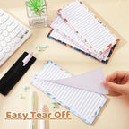 Thboxes 4 Pack Magnetic Note Pad for Fridge with Pen Holder, Totally 200 Sheets Magnetic To Do List, Shopping List, Grocery List, Memo Pads for Refrigerator（Floral Design）