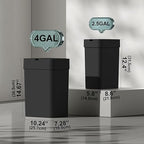 ELPHECO Bathroom Trash Can with Lid, 2 Pack Automatic Garbage Can, 2.5 Gallon + 4 Gallon Motion Sensor Smart Bathroom Decor, Slim Waterproof Trash Bins for Bedroom, Office, Living Room, Black