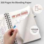 EMSHOI B5 Spiral Dotted Notebook - Bullet Dot Grid Journal with 300 Pages of 100gsm Thick Paper, Waterproof Softcover Notebook for School, Work & Writing - 7.48”x10.15”, Transparent