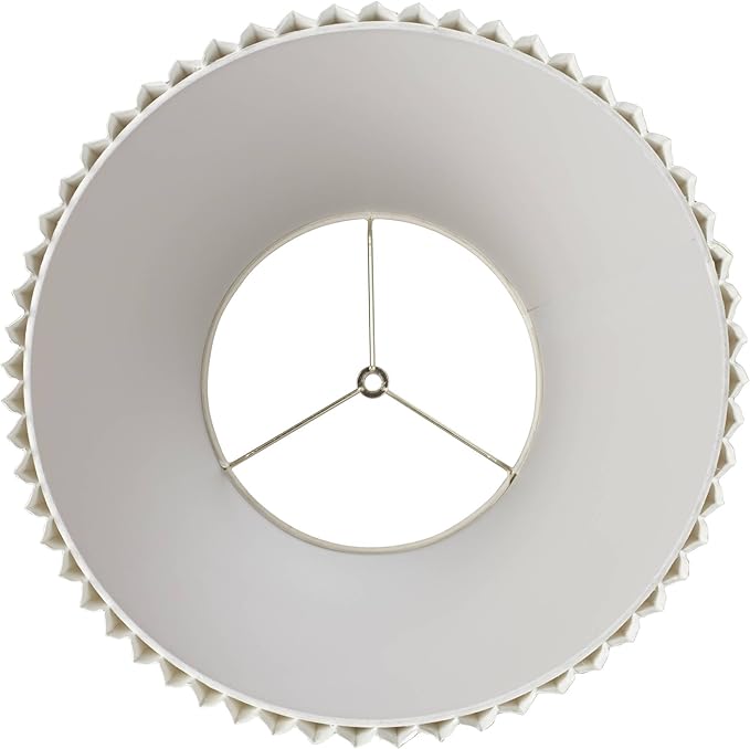 10" Top x 17" Bottom x 14 1/2" High x 14 3/4" Slant Lamp Shade Replacement Large Ivory White Bell Round Traditional Pleated Spider Harp Finial - Springcrest
