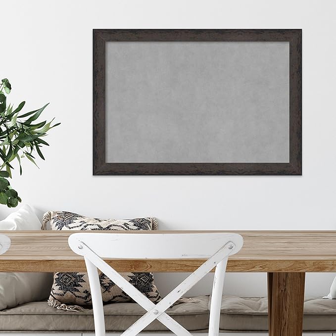 Amanti Art Black Framed Magnetic Board 19x27 Medium Vision Board for use with Magnets, 100% Metal Sheet to Display Items as Office Decor or for Home Organization in mudroom, Kitchen or Kids Room