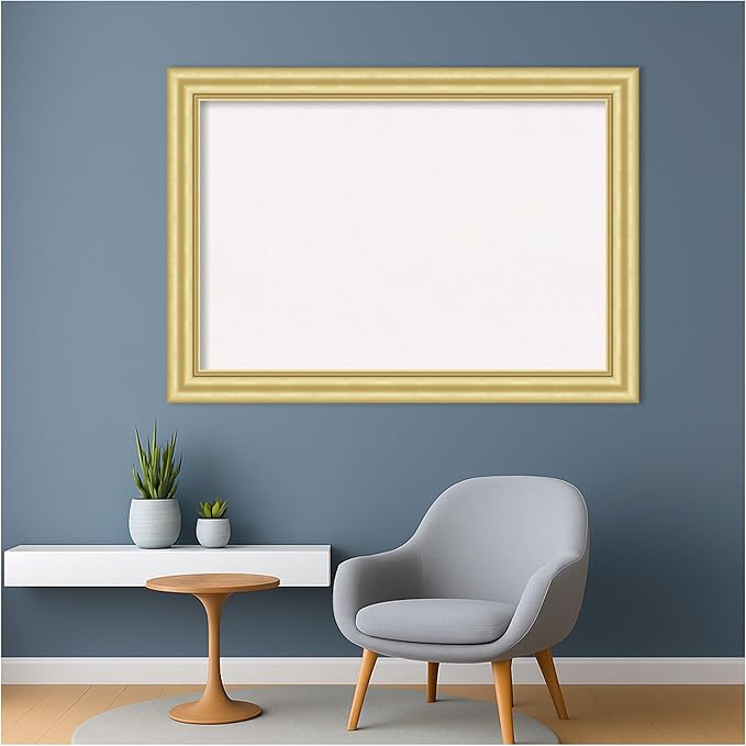 Amanti Art White Cork Board for Wall, 29x41 Vision Board with Gold Frame, Large Corkboard Office Decor for Home Organization, Traditional Corkboard Pinboard to Display Items for Home Organization
