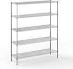 Regal Altair 18" Deep x 60" Wide x 74" Height Wire Shelving Kit | 5-Tier | NSF Commercial Storage Rack Unit