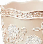 Zahari Home Decorative Trash Can for Bathroom, Office & Bedroom - 2.1 Gallons Stylish & Small Trash Can for Dorms, Desktop & Restroom - Chic Waste Basket for Compact Spaces, Rose Vine