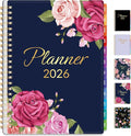GNL 2026 Planner, Weekly and Monthly Planner January - December 2026, 6.4" x 8.3" Monthly Planner with Waterproof Flexible Cover, Spiral Binding Notebook with Colorful Tab, Pockets, Bookmark, Rose