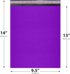 Purple 10x13 Inch Poly Bubble Mailers |Self Seal Padded Envelopes for Thick books | Air Cushioned Bubble Mailer | Usable Size 9.5x13 | Waterproof Lightweight Mailing Shipping Bags | 100 Pack Bulk