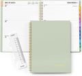 SUNEE 2026 Weekly and Monthly Planner - from January 2026 - December 2026, Daily Agenda Planner with Monthly Tab, Flexible Cover, Note Pages, Pockets, Bookmark, Spiral Binding, Sage Green, 8.5"x11"