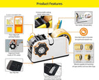 [TENDO°] Multi-Section Tape Dispenser ZO-508: Innovative Cutter for Custom Tape Width (White)