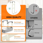 FYY Over The Door Hooks - 4 Pack Heavy Duty Dual-Hook Organizer Hanger with Non-Slip Rubber for Towels, Clothes, Hats & Bags Use in Bathroom, Bedroom, Kitchen - Fits Interior Doors Up to 1.6" Beige