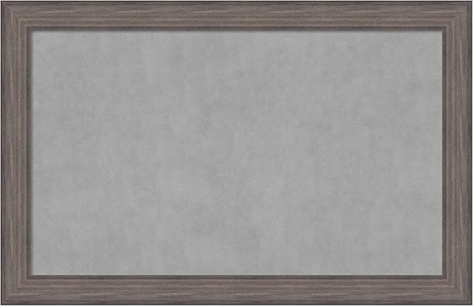 Amanti Art Grey Framed Magnetic Board 29x45 Large Vision Board for use with Magnets, 100% Metal Sheet to Display Items as Office Decor or for Home Organization in mudroom, Kitchen or Kids Room