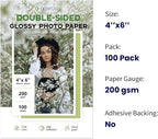 4x6 Photo Paper Double Sided Glossy, Goefun 200 GSM/54 LB Postcard Paper for Inkjet Printer and Dye Ink, 100 Sheets