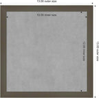 Amanti Art Grey Framed Magnetic Board 13x13 X-Small Vision Board for use with Magnets, 100% Metal Sheet to Display Items as Office Decor or for Home Organization in mudroom, Kitchen or Kids Room