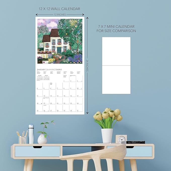 Graphique 2026 Joyful Landscapes Wall Calendar | 12” x 12” | Thick Paper | Home & Office Organizer | Large Monthly Grid | 3 Languages & Marked Holidays | 4 Month Preview Page for 2027