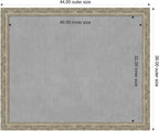 Amanti Art Silver Framed Magnetic Board 36x44 X-Large Vision Board for use with Magnets, 100% Metal Sheet to Display Items as Office Decor or for Home Organization in mudroom, Kitchen or Kids Room