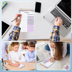 Thboxes 2 Packs To Do List Notepad, Totally 208 Pages To Do List Notebook A5 Undated Daily Planner Notepad with Transparent Cover and Task Checklist Home Office School Supplies, Purple & Blue