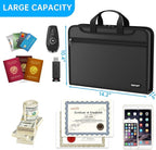 ENGPOW Accordion File Organizer,Fireproof Expanding File Folder with Colorful Pockets,25 Pockets Document Organizer with Handle & Labels,Portable Home Travel Safe Storage for Letter A4 Files,Black
