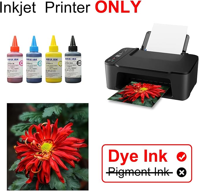 ESHANG Glossy Inkjet Photo Paper 100 Sheets 8.5x11 Inches 48lb Professional Photographic Paper 8.5 mil Compatible with Dye Ink Printer 180GSM