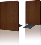 Brosisincorp Walnut Wood Book Ends for Shelves - Hand Polished Edges, Non-Skid Bookends for Heavy Duty Book Holders Office Desk Shelves Decorative Book Organizer, 6.69"H x 4.72"W x 3.94"L (1 Pairs)