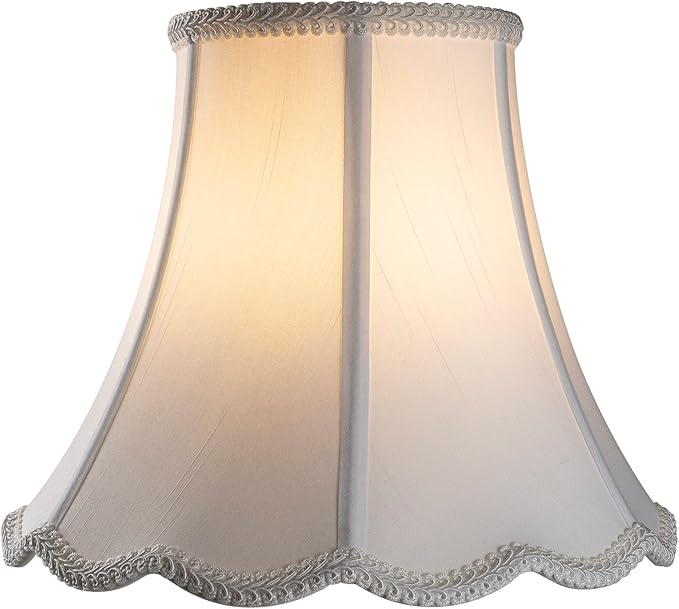 Bell Lamp Shade, Saangseon White Lampshade Replacement 6'' Top x 11.5'' Bottom x 9.5'' Slant Height x 9'' Vertical Height, Lamp Harp Included