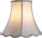 Bell Lamp Shade, Saangseon White Scalloped Lampshade Replacement, 7'' Top x 14'' Bottom x 10.5'' Slant Height x 10'' Vertical Height, Lamp Harp Included