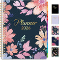 GNL 2026 Planner, Weekly and Monthly Planner January - December 2026, 6.4" x 8.3" Monthly Planner with Waterproof Flexible Cover, Spiral Binding Notebook with Colorful Tab, Pockets, Bookmark, Floral