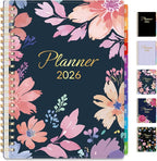 GNL 2026 Planner, Weekly and Monthly Planner January - December 2026, 6.4" x 8.3" Monthly Planner with Waterproof Flexible Cover, Spiral Binding Notebook with Colorful Tab, Pockets, Bookmark, Floral