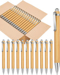 lyforx 250pcs Bamboo Pens Bulk Wooden Bamboo Pens Engraving Wooden Ballpoint Pen Customizable Gift Pen Bulk