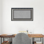 Amanti Art Silver Framed Magnetic Board 18x30 Small Vision Board for use with Magnets, 100% Metal Sheet to Display Items as Office Decor or for Home Organization in mudroom, Kitchen or Kids Room