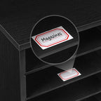 HOOBRO Literature Organizers, 12 Compartments Office Mailbox with Adjustable Shelves, Wood Countertop Literature Sorter for Office, Home, Classroom, Mailrooms Organization Black BK12WF01