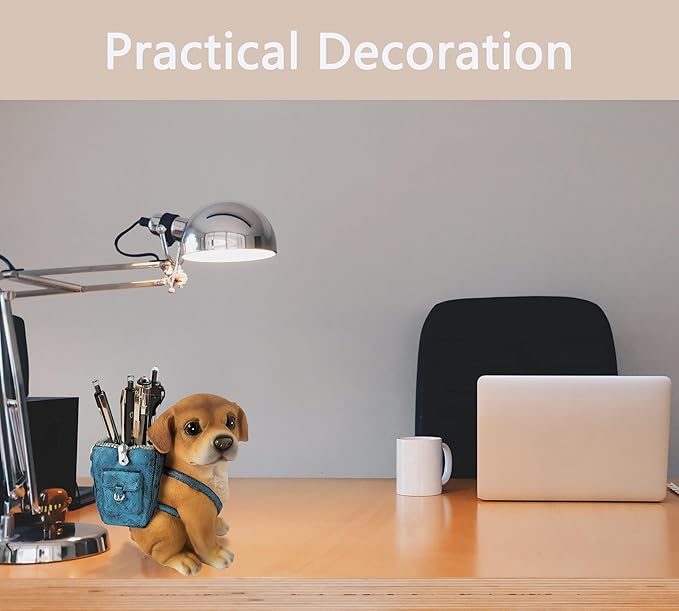 Labrador Retriever Gifts for Men Women Kids,Dog Pen Holder for Desk Unique Pen Pencil Holder Cup Funny Desktop Organizer for Home Office School Desk Decor (light brown)