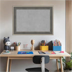 Amanti Art Grey Framed Magnetic Board 21x29 Medium Vision Board for use with Magnets, 100% Metal Sheet to Display Items as Office Decor or for Home Organization in mudroom, Kitchen or Kids Room