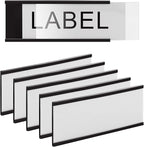 LLPT Magnetic Label Holder 4” x 1.6” 50 Packs C Channel 300g White Paper Cards Protective Film Strong Removable for Shelf White Board Toolbox Metal Wall Cabinet Drawer(MH4150)