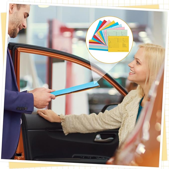 120 Pcs 9 x 12 In Vehicle Dealer Jackets for Car Sales 32lb Colored Printed Deal Envelopes Dealership Supplies File Jackets Automotive Folders for Car Dealerships(Colorful)