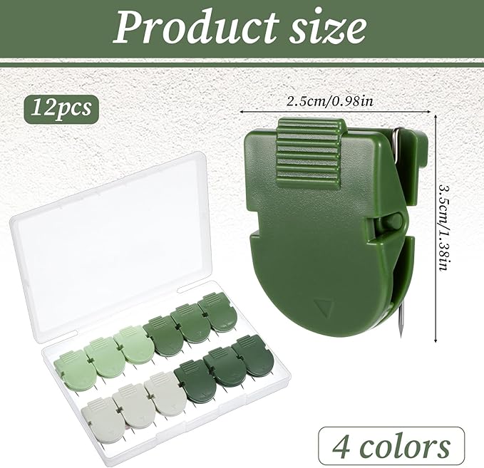 InnoHHustle 12 PCS Cubicle Clips, Fabric Panel Wall Clips Plastic Cubicle Hooks Panel Push Clip Cubicle Wall Accessories for Hanging Pictures Photo Frame Office Notes Memos Messages (Sage Green)