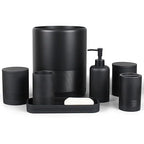 YMXYJM Modern Resin Trash Can Bin, Wastebasket for Bathroom, Kitchen, Office, Home, Black