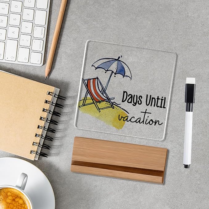 Funny Vacation Countdown Gifts for Women Men, Halloween Christmas Holiday Gifts Ideas, Funny Vacation Countdown Home Office Desk Acrylic Sign A 04