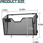 SUPEASY 6 Single Mail Organizer Wall Mounted, Wall File Organizer, Hanging File Organizer with Hooks, Mail Oganizer Binder Holder for Home Office (with 14 Adhesive Hooks)