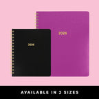 PAPERAGE 2026 Weekly & Monthly Planner, 12 Months (January 2026 - December 2026), 6.6 in x 8.1 in, Spiral Bound 2026 Planner with Weekly, Monthly & Yearly Views, Note Pages & Inner Pocket – Slate