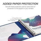 Samsill 0.5 Inch 3 Ring Binders, Made in USA, Economy Round Ring, Clear View Cover, 100 Sheet Capacity - for School, Home, Office - Blue, 12 Pack