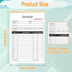 Homvle Invoice Receipt Book with Carbon Copies 2-Part Carbonless Sales Book for Small Boutique Business, 50 Sets