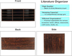 PAG Mail Sorter, Wood Countertop Literature Organizer, Student Mailbox for Classroom, Desktop Bill Paper Organizer for Office Home School, 12 Compartments, Brown