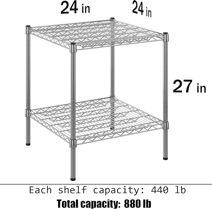 Regal Altair 24" Deep x 24" Wide x 27" Height Wire Shelving Kit | 2-Tier | NSF Commercial Storage Rack Unit