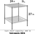 Regal Altair 24" Deep x 24" Wide x 27" Height Wire Shelving Kit | 2-Tier | NSF Commercial Storage Rack Unit
