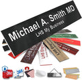 Engraved Custom Door Plate Black Plastic Office Door Sign with White Letters - Made in USA 2x12 B2