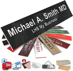 Engraved Custom Door Plate Black Plastic Office Door Sign with White Letters - Made in USA 2x12 B2