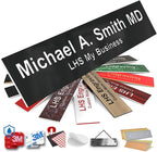 Engraved Custom Door Plate Black Plastic Office Door Sign with White Letters - Made in USA 2x4 B2
